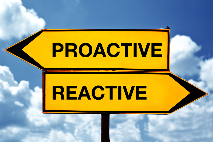 proactive or reactive, opposite signs