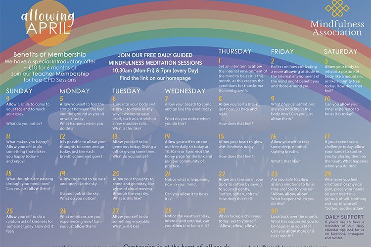 allowing in april inspirational calendar