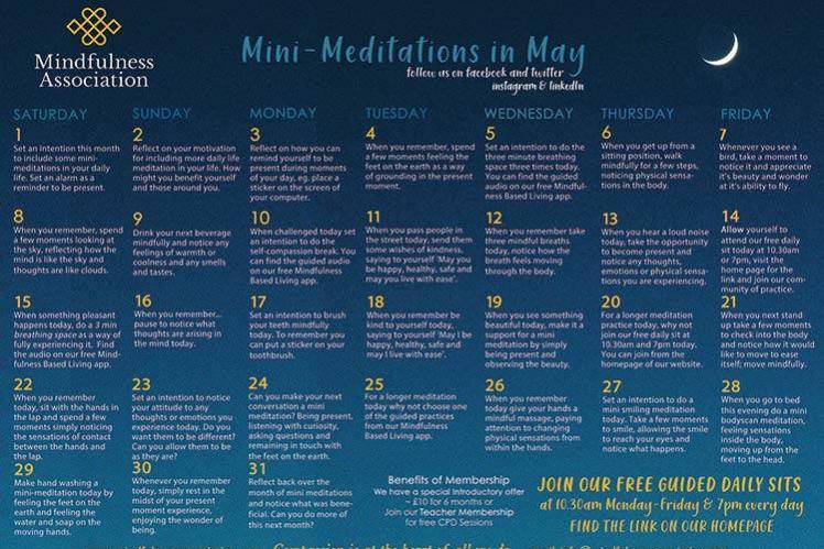 mini meditations in may