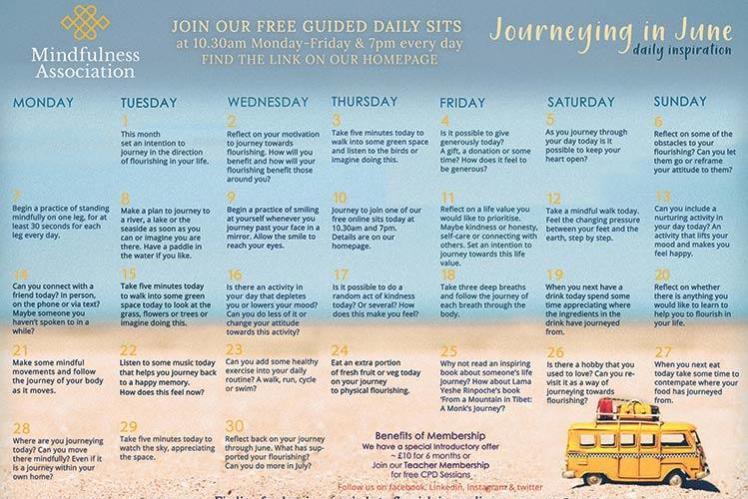 JOURNEYING IN JUNE CALENDAR