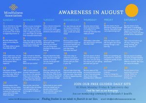 FREE AWARENESS IN AUGUST CALENDAR