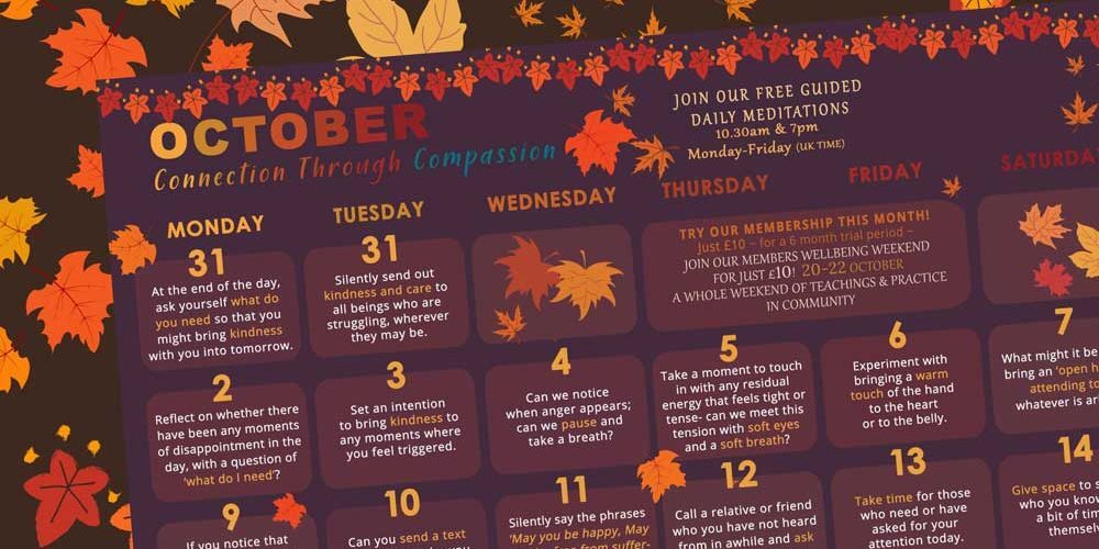 FREE MINDFULNESS AND COMPASSION CALENDAR