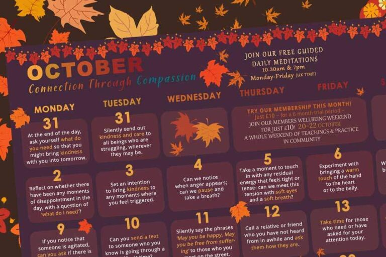 FREE MINDFULNESS AND COMPASSION CALENDAR