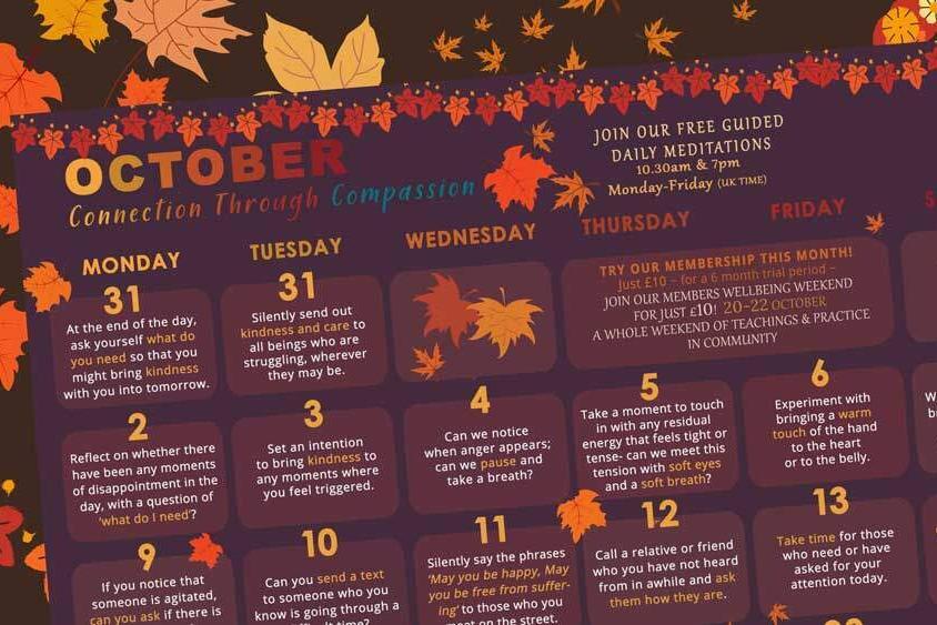 FREE MINDFULNESS AND COMPASSION CALENDAR