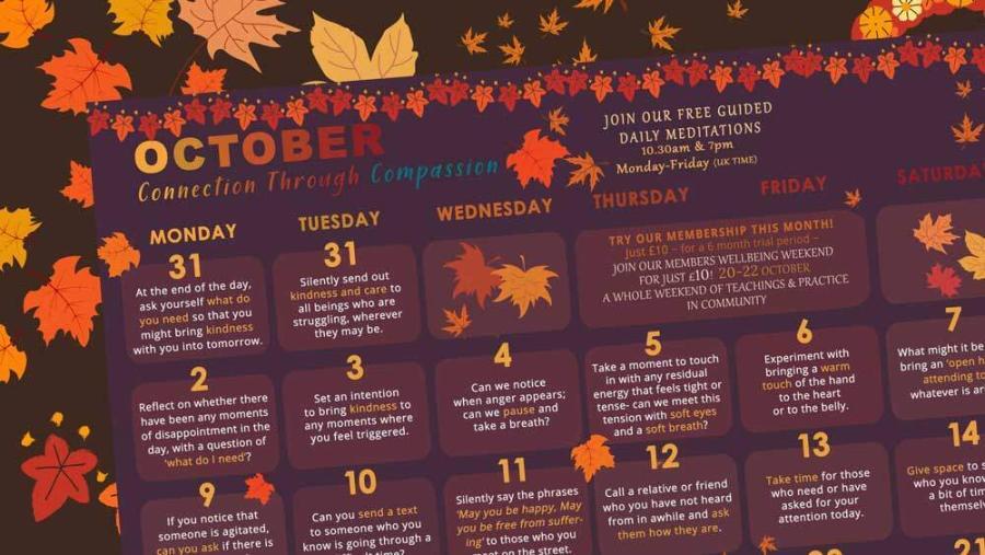 FREE MINDFULNESS AND COMPASSION CALENDAR
