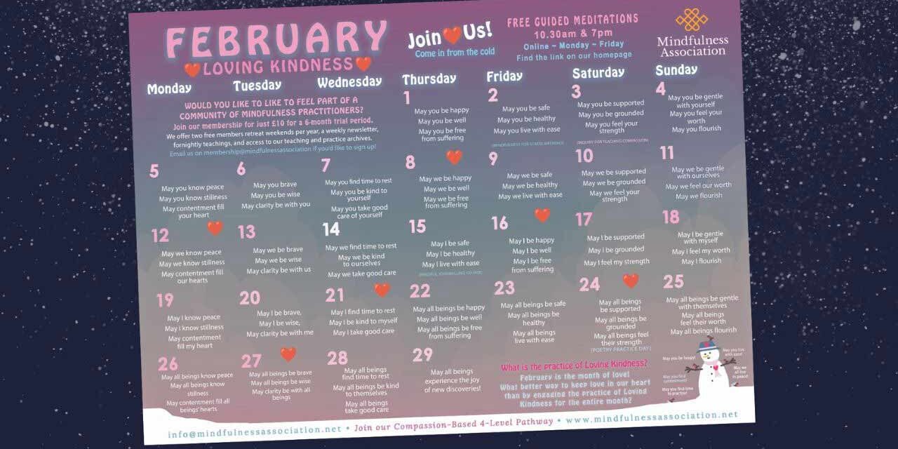 Free February 2024 Mindfulness Calendar Free February 2024 Mindfulness Calendar