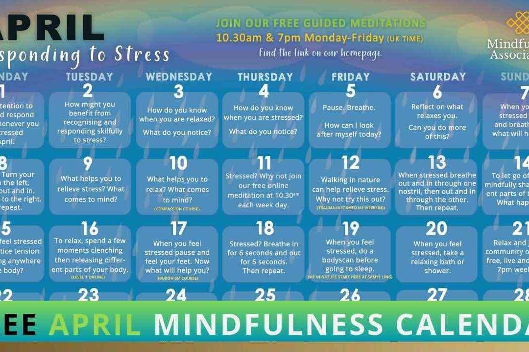 Mindfulness Calendars Mindfulness Association