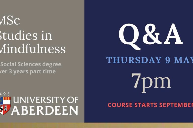 Online Q&A MSc Studies in Mindfulness