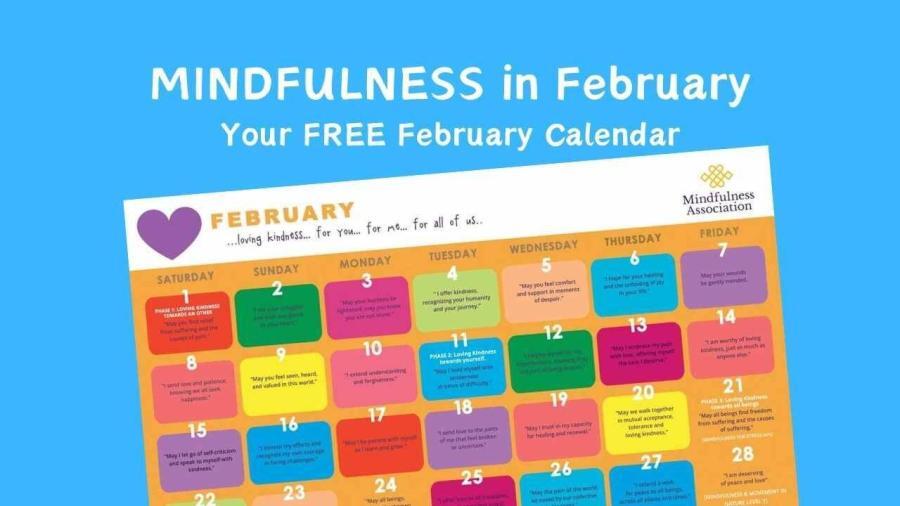 Free February Mindfulness Calendar Free February Mindfulness Calendar