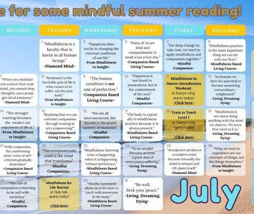 July Mindfulness Calendar