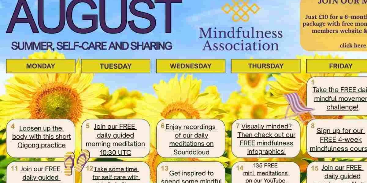 Free Mindfulness Calendar August Free Mindfulness Calendar August