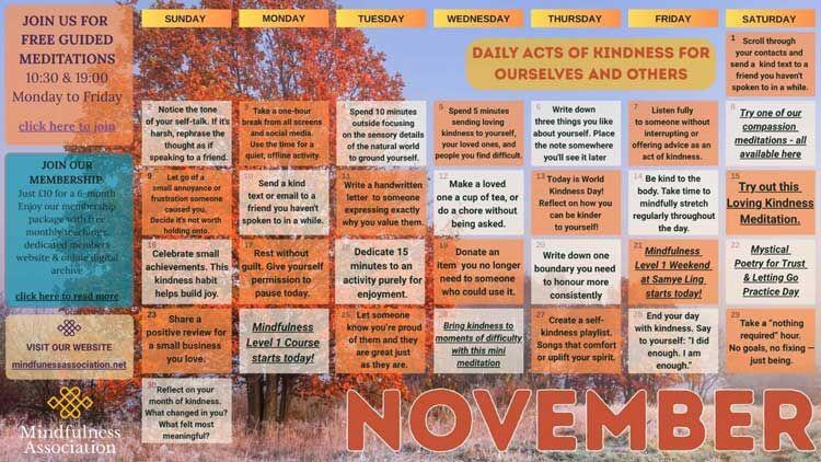 November Calendar 2025