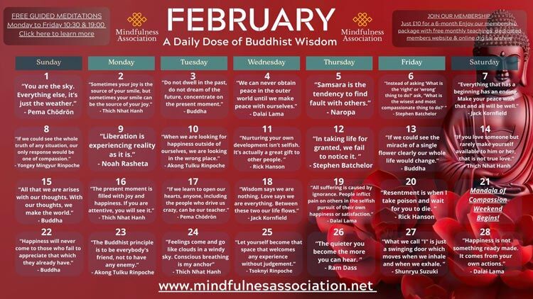 February Mindfulness Calendar