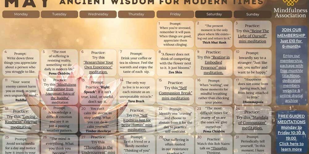 May 2026 Mindfulness Calendar