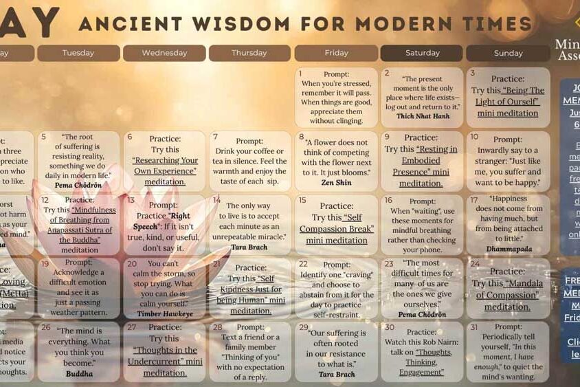 May 2026 Mindfulness Calendar