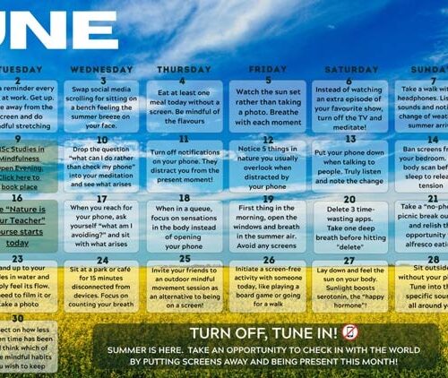 Mindfulness Calendar June 2026
