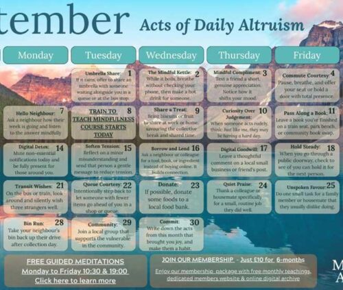 September 2026 Mindfulness Calendar